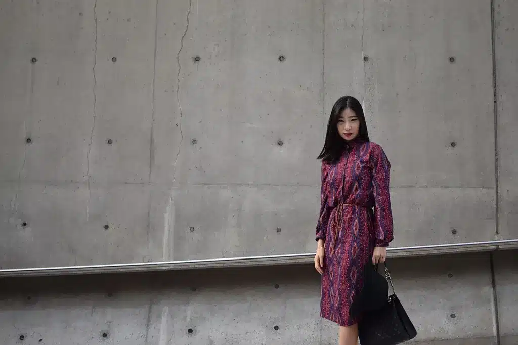 Woman wearing a fashionable dress